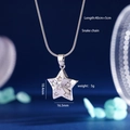 Collana con pendente a stella d'argento con catena a serpente e cristalli luminosi - Stella Argento con Accenti in Strass (2437)