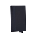 Slim black RFID blocking aluminum card holder with automatic pop-up trigger mechanism - CNC Black Inlay