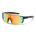 Gafas de ciclismo deportivas con montura negra mate y lentes de gradiente naranja y azul - Montura Negra Lente Degradada Naranja Azul