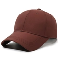 Gorra de béisbol clásica marrón oscuro de seis paneles con visera curva - café