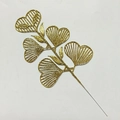 Sparkling gold glitter ginkgo leaf branch for Christmas and festive holiday decor - 36cm Heart Shape Branch