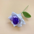 Hand-crocheted rose flower in purple and white gradient for home decoration - Pointed Gradient Purple