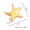 Golden starfish metal bead 13mm for jewelry making with 2mm hole and 1.39g weight - Starfish Shape / Gold Starfish (M643057-Gold)