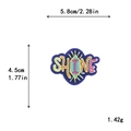 Colorful SHINE embroidered patch with 5.8cm width for DIY clothing decoration - GZ-2761 With Adhesive Backing
