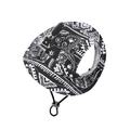 Detail of black and white canvas dog hat featuring ear holes and adjustable chin strap - M / Black