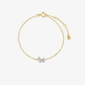 Adjustable S925 sterling silver golden chain bracelet with a sparkling paved puppy charm - Bracelet / 18K Gold