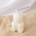 Teddy bear shaped scented candle in creamy white wax with a natural cotton wick - Korean Bear