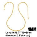 18k vergoldete 4mm Kupferperlenkette mit Karabinerverschluss und verstellbarer Länge - 4mm