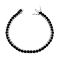 Elegant S925 sterling silver 4mm tennis bracelet with black zircon stones and secure clasp - Black (16cm) / 925 Silver