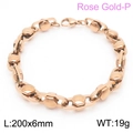 Bracelet minimaliste en acier inoxydable or rose 200x6mm avec maillons hexagonaux - Modèle A Bracelet Or Rose