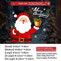 Golden Santa Claus window static stickers with Merry Christmas greeting decoration - Small / Sduv-599