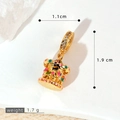 Golden carousel charm with colorful enamel and zircon stones, 1.1cm by 1.9cm size - Gold Enamel Carousel Style (SMP53393)