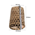 Handmade woven rattan lampshade in conical shape with natural finish and specific dimensions - Bamboo Weave Lampshade