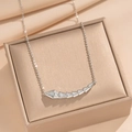 Collana in acciaio inossidabile argento con pendente geometrico con diamanti incastonati - Collana Serpente Argento (8953)
