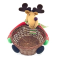 Grand panier de Noël renne en bambou pour bonbons et décoration de fête élégante - Panier Renne