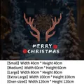 Brown reindeer antlers Christmas static window sticker with snowflake and Merry Christmas text - 40*40cm