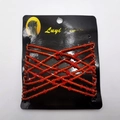 Elastic magic hair comb with vibrant red beads on black card, stylish bun maker tool - Red