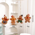 Set di 4 ciondoli omino di pan di zenzero, decorazioni in resina 8,5cm per Natale - Combinazione 3 (Omino di Pan di Zenzero Set di 4)