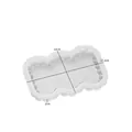 Rechthoekige siliconen mal met bubbelrand voor DIY onderzetters en trays 17,1x12x2cm - Rechthoekige Bellen Onderzetter