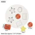 Silicone mold for DIY star and biscuit shapes featuring white round multi-cavity design - 3# Biscuit Star / Gray