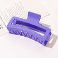 Macro detail of large purple matte rectangular hair claw clip for thick hair styling - 13cm Rectangular - Matte Periwinkle Blue