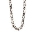 Close-up of silver stainless steel Byzantine chain with intricate punk hip-hop texture - 6mm Steel Color Byzantine Necklace (CK1177)