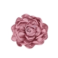 Macro view showing layered satin petals and detailed texture of the dusty pink fabric rose - Deep Dusty Pink