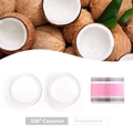 Coconut flavored lip scrub S08 showing white small particles in transparent jars - S08# Coconut