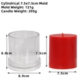 Stampo cilindrico per candele in plastica trasparente per candele fatte a mano 7,5x7,5cm - Cilindro 7.5x7.5cm