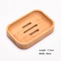 Carbonized bamboo soap holder with drainage slots, sized 11.5cm by 8.0cm for bathroom - Bamboo Style 11 Carbonized