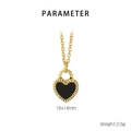 Vista dettagliata del ciondolo a cuore nero con dimensioni 18x14mm e specifiche del peso - Stile Ciondolo Solo (Senza Catena) Dorato (KP120375-Z)