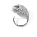 Macro-opname van zilveren druppelring met kristallen, parels en afmetingen - Zilver Witte Strass