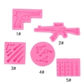 Roze siliconen malset met diverse pistool- en kogelontwerpen voor taartdecoratie - 5-delige Set-Roze
