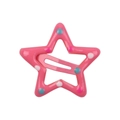 Pink star-shaped hair clip with colorful dots and matte finish for girls - Style 30-Red with Polka Dots