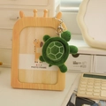 Cute green plush sea turtle keychain with embroidered shell pattern and metal clip - Dark Green Style (Style 29) / 10cm