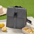 Borsa termica grigia in tessuto Oxford con fibbia regolabile e manico superiore - Grigio