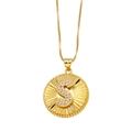 Collana con ciondolo lettera S dorata, inserto in zirconi e catena box - Taglia S