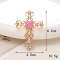 Ciondolo a croce dorata con strass colorati per gioielli e decorazioni per scarpe - Oro D837 Croce Colori Misti