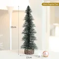 33cm Mini Weihnachtsbaum Pagode mit Schneeeffekt und natürlichem Holzsockel - 33cm Pagodenbaum