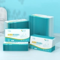 Flushable toilet seat wipes individual packs with 99.9 percent antibacterial protection - Toilet Cleaning Style / Blue & White