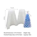 Cedar Christmas tree silicone candle mold with size specs and finished purple gradient candle - Small Cedar-Clamshell / White Semi-Transparent