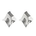 Minimalist silver irregular geometric earrings with liquid metal mirror finish - Alloy Silver Irregular Geometric Style (K-1565)
