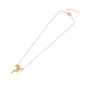 Elegant gold bow necklace with sparkling crystals and fine chain for a stylish look - Luxury Rhinestone Bowknot Necklace(15#)