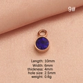 Ciondolo tondo in oro rosa con pietra portafortuna blu scuro e misure dettagliate - Blu scuro