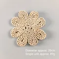Bohemian woven straw flower wall decor, 20cm diameter natural rustic wall hanging - Six-petal Flower Outline Mat (20cm)