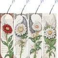 Set di 4 segnalibri fai-da-te 5D diamond painting con motivi mandala e cristalli - Squisite Forme di Fiori (SQ-127) - Set di 4