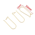 Polished 18K gold plated stainless steel U-shaped French earring hooks 33x12mm - 12*33mm / Gold