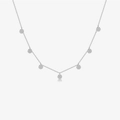 Collana in argento S925 con sette piccoli ciondoli circolari in zircone lucido - Argento Bianco
