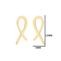 Boucles d'oreilles nœud croisé en acier inoxydable doré avec dimensions 12mm x 5mm - Style Ruban (302 Or) / Or
