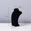 Black velvet portrait necklace mannequin stand with 20cm height and 12cm width - Black Velvet H-type 20cm High